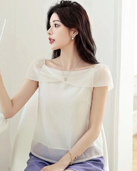 Gauze Korean style heart summer tops for women