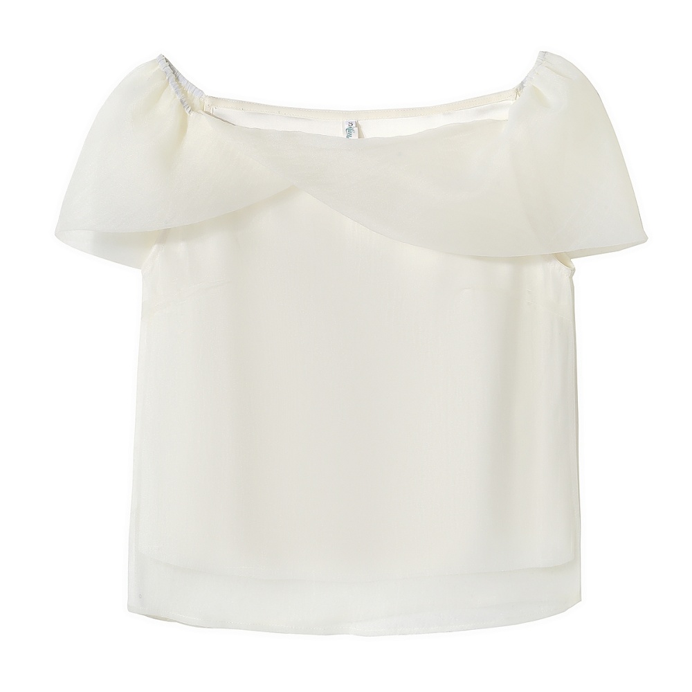 Gauze Korean style heart summer tops for women