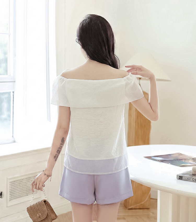 Gauze Korean style heart summer tops for women