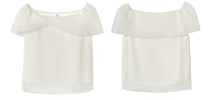 Gauze Korean style heart summer tops for women