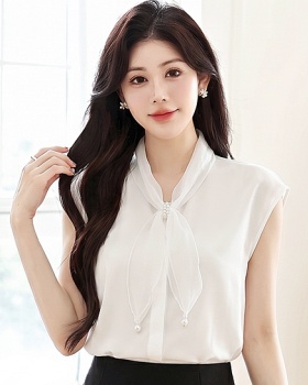 Chiffon summer short sleeve temperament splice shirt