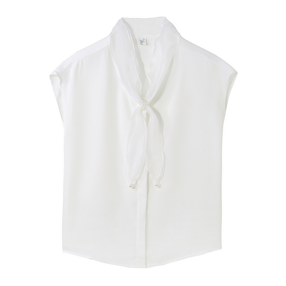 Chiffon summer short sleeve temperament splice shirt