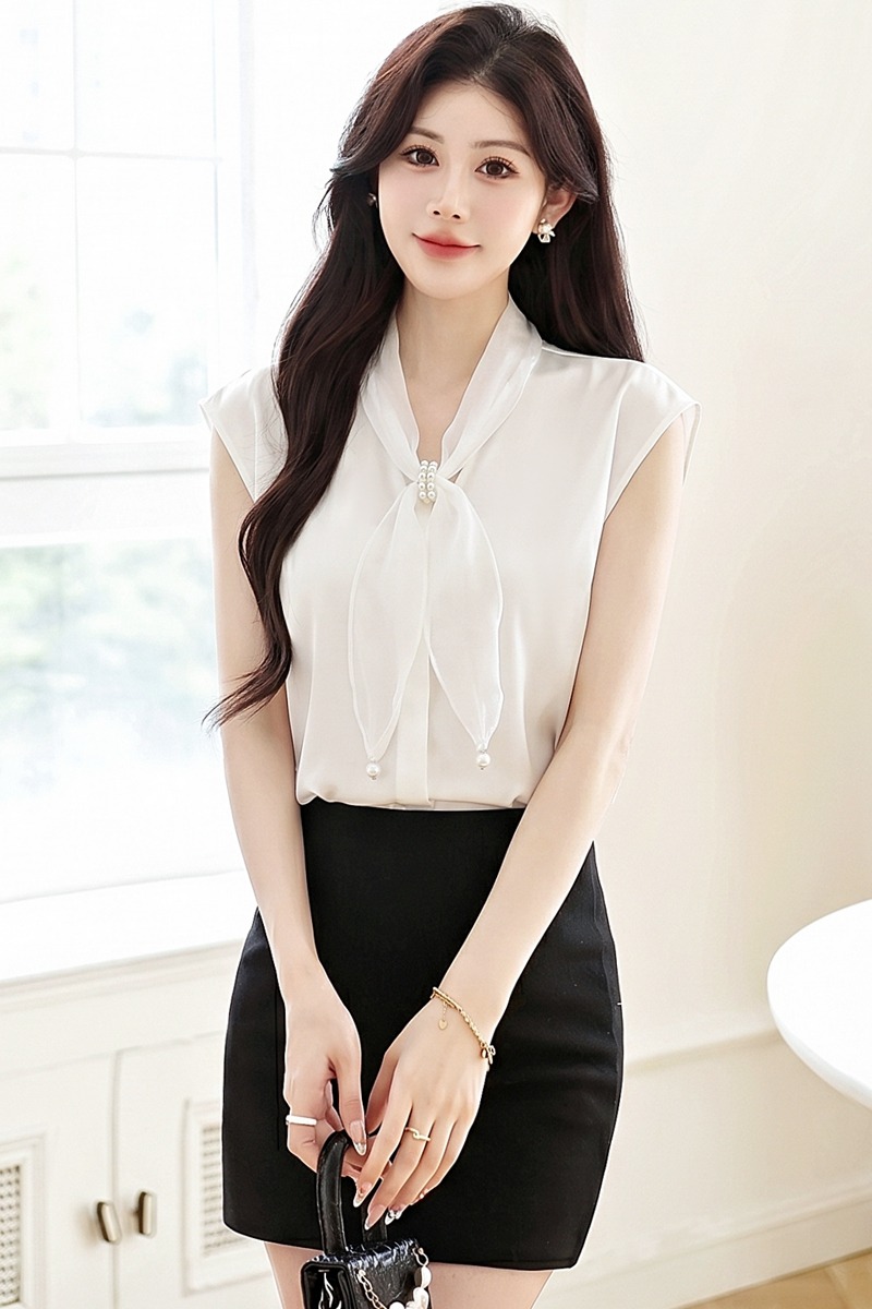 Chiffon summer short sleeve temperament splice shirt