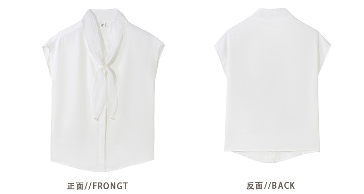 Chiffon summer short sleeve temperament splice shirt