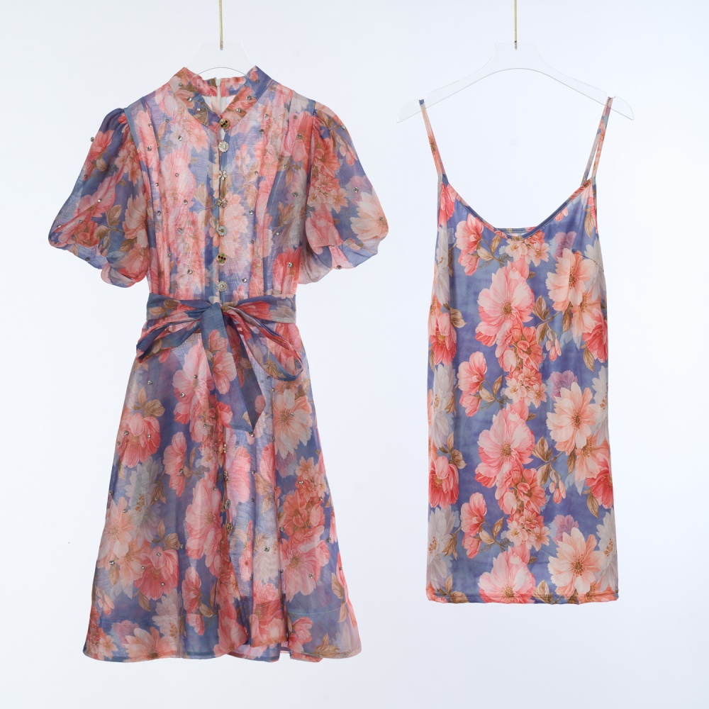 Frenum with sling short colors slim dress