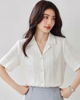 Western style all-match shirt commuting loose tops for women