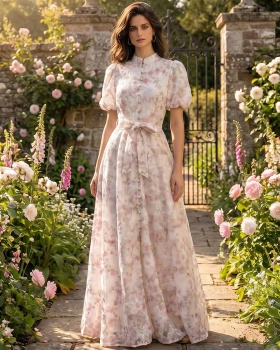 Tender cstand collar France style dress