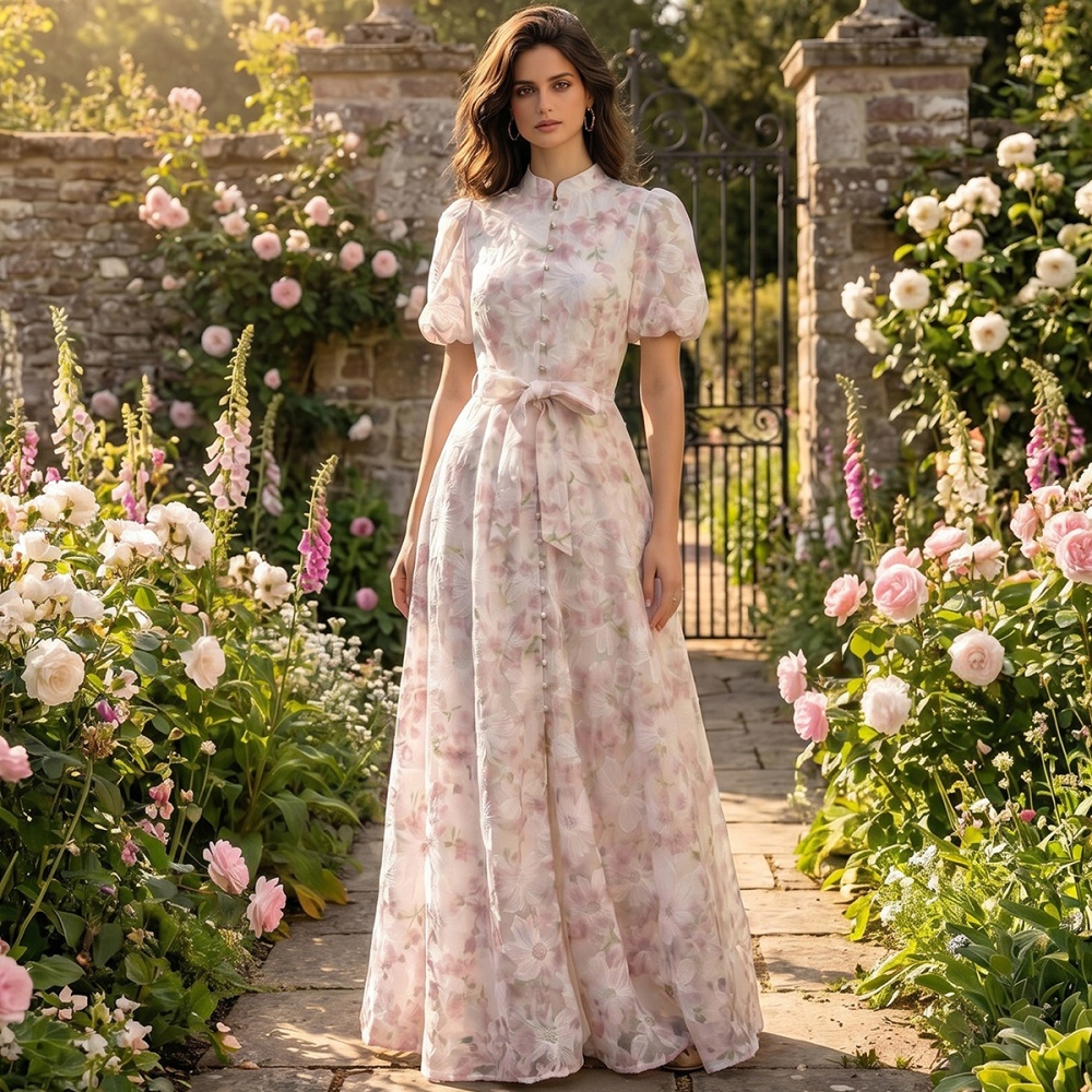 Tender cstand collar France style dress