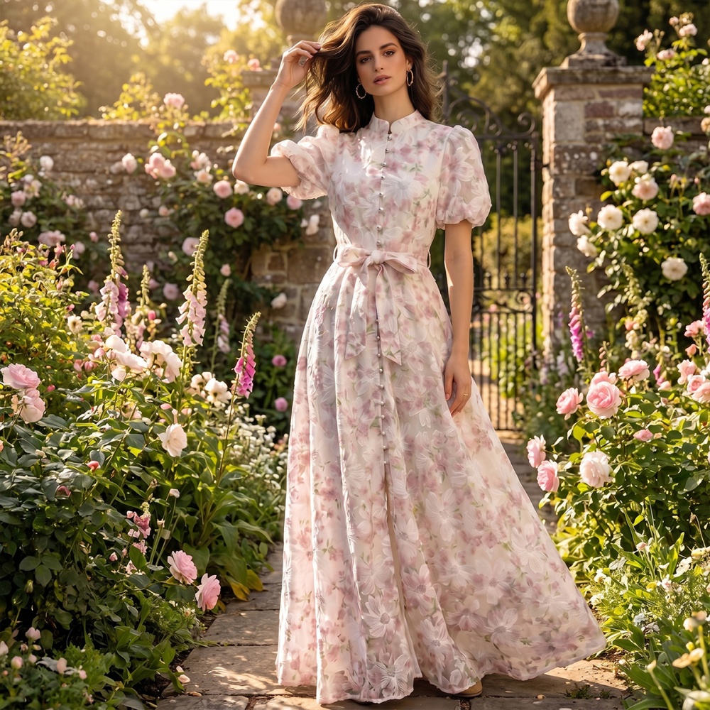 Tender cstand collar France style dress