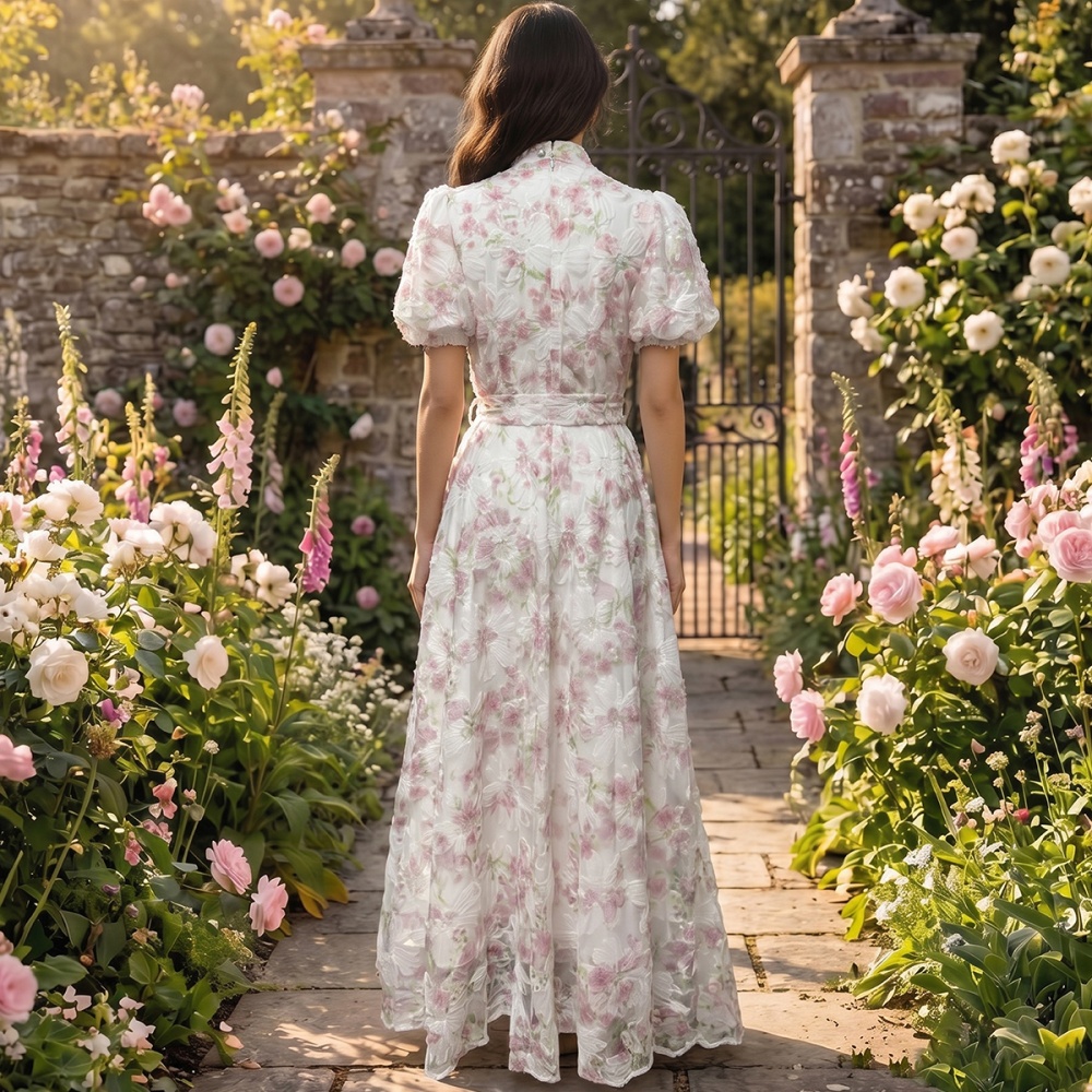Tender cstand collar France style dress