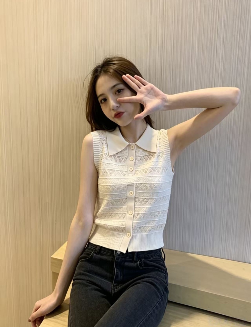 Ice silk Korean style summer slim wears outside vest