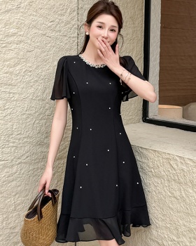 Light luxury rhinestone mermaid beading splice dress