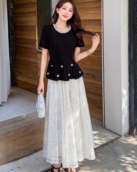 Large yard big skirt tops beading skirt 2pcs set