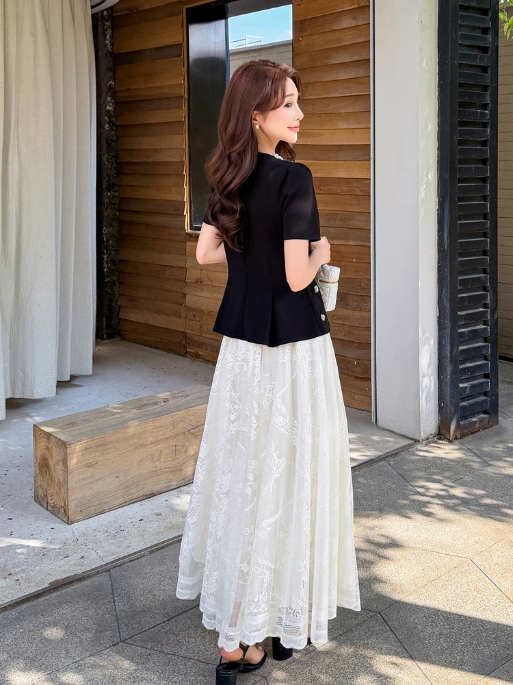 Large yard big skirt tops beading skirt 2pcs set