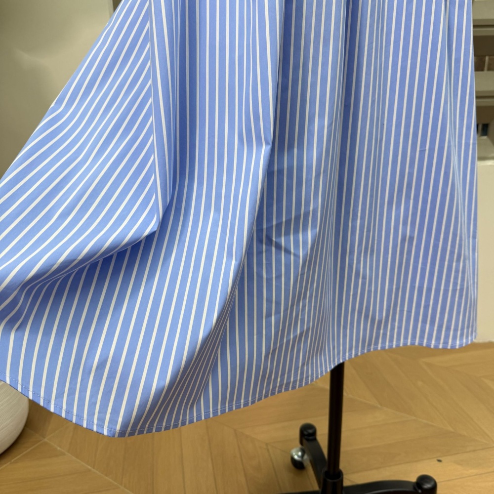 Stripe long short skirt long sleeve shirt a set
