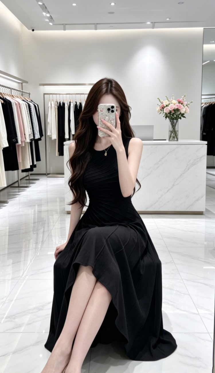 Summer slim long dress unique irregular dress for women
