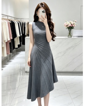 Pinched waist slim long dress ladies dress for women