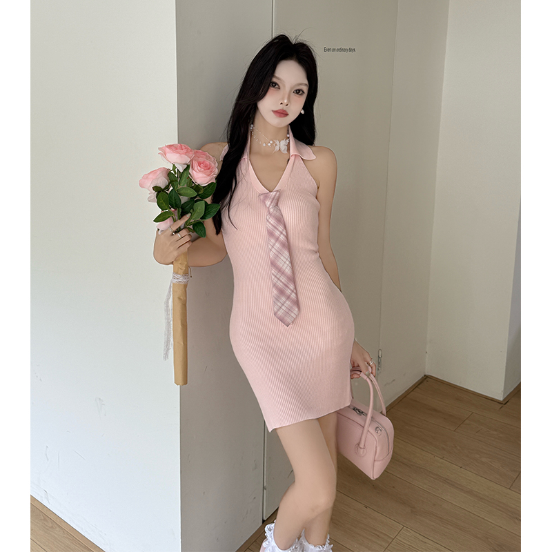 Small fellow package hip dress Korean style T-back
