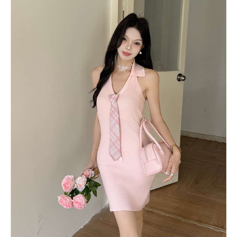 Small fellow package hip dress Korean style T-back