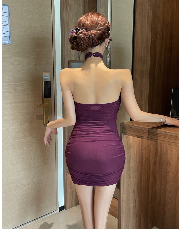 Sexy Pseudo-two dress gauze T-back for women