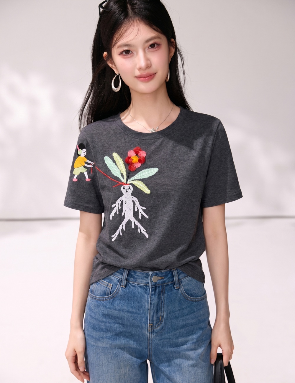 Summer all-match T-shirt doll tops for women