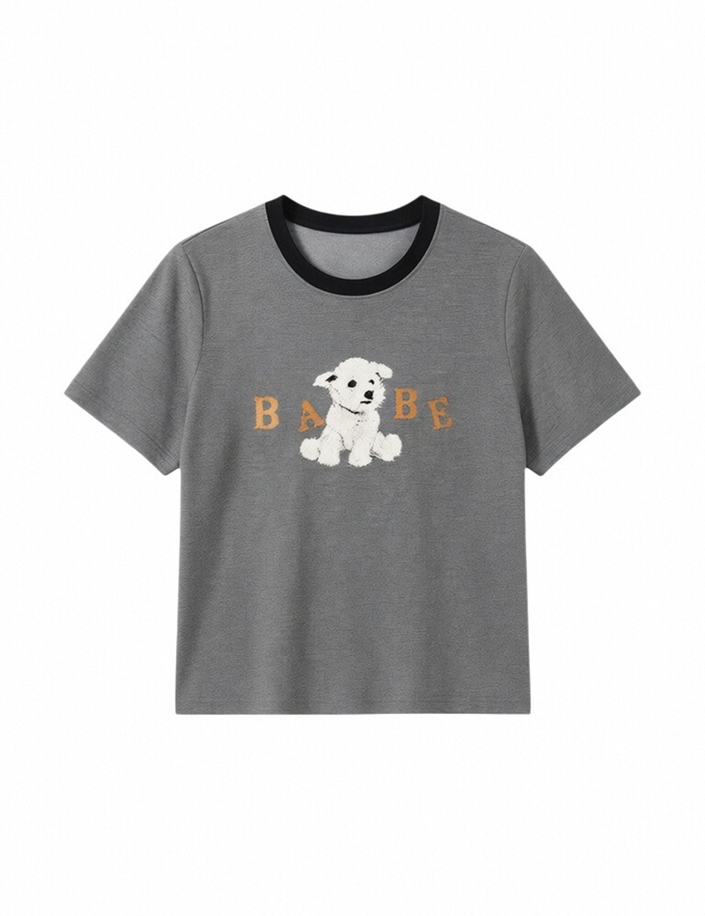 Gray loose tops Korean style slim T-shirt for women