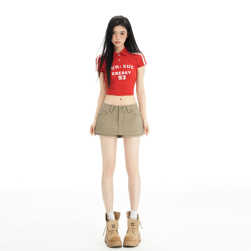 Denim summer skirt American style short skirt for women