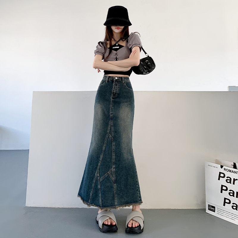 Summer loose long dress after the split slim skirt for women