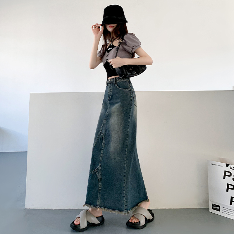 Summer loose long dress after the split slim skirt for women