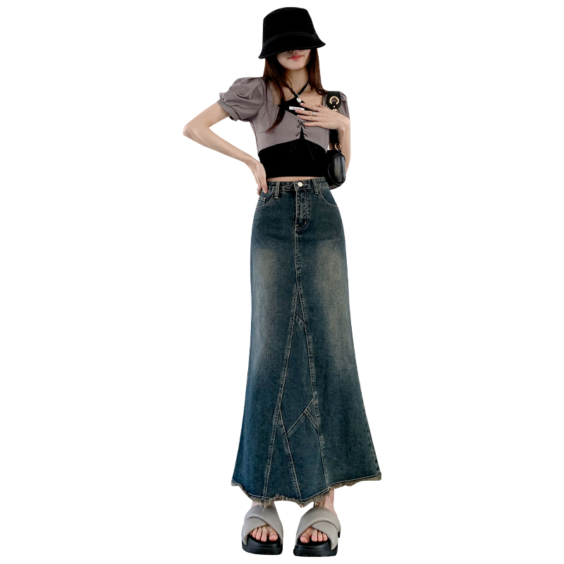 Summer loose long dress after the split slim skirt for women