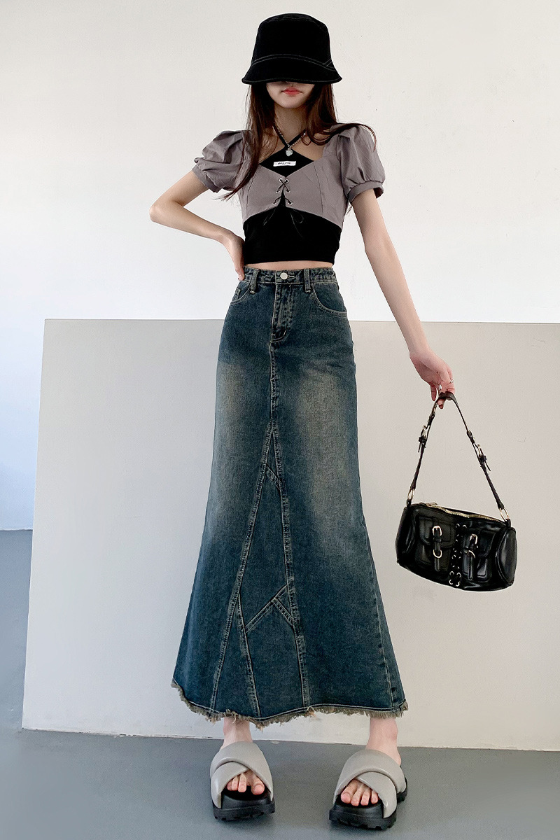 Summer loose long dress after the split slim skirt for women