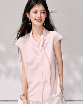 Sleeveless temperament tops summer niche shirt for women