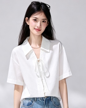 Summer Korean style V-neck loose short sleeve shirt