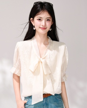 Unique short sleeve tops commuting summer shirt