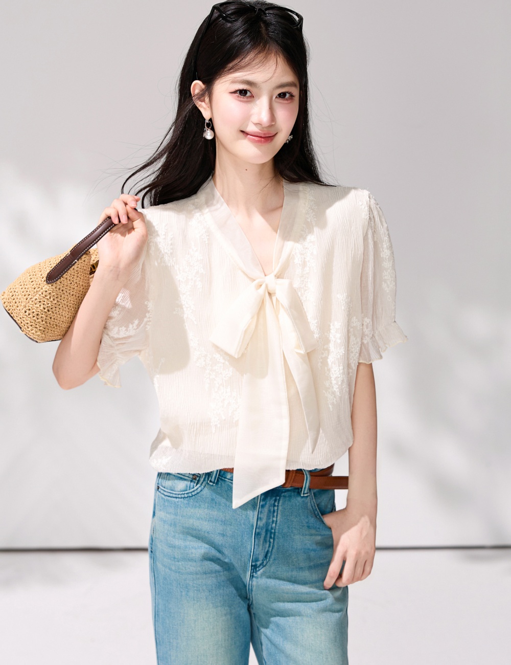 Unique short sleeve tops commuting summer shirt