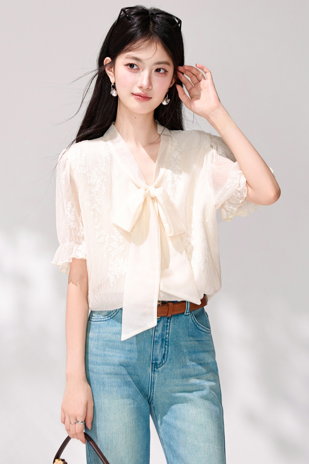 Unique short sleeve tops commuting summer shirt