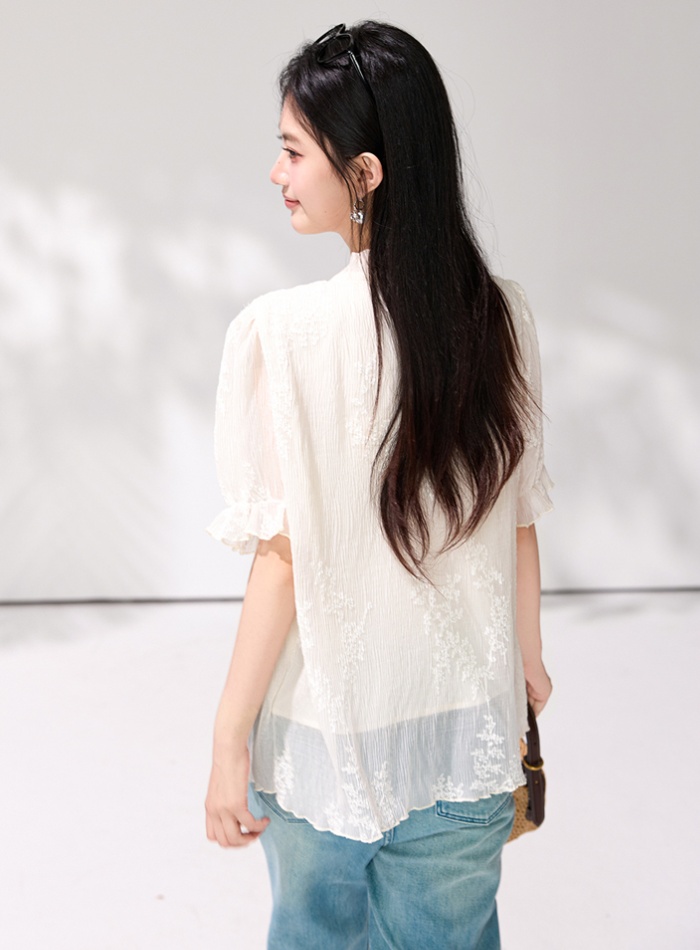 Unique short sleeve tops commuting summer shirt