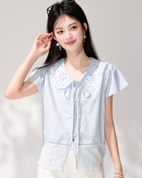 France style lace show young tops small fellow summer shirt