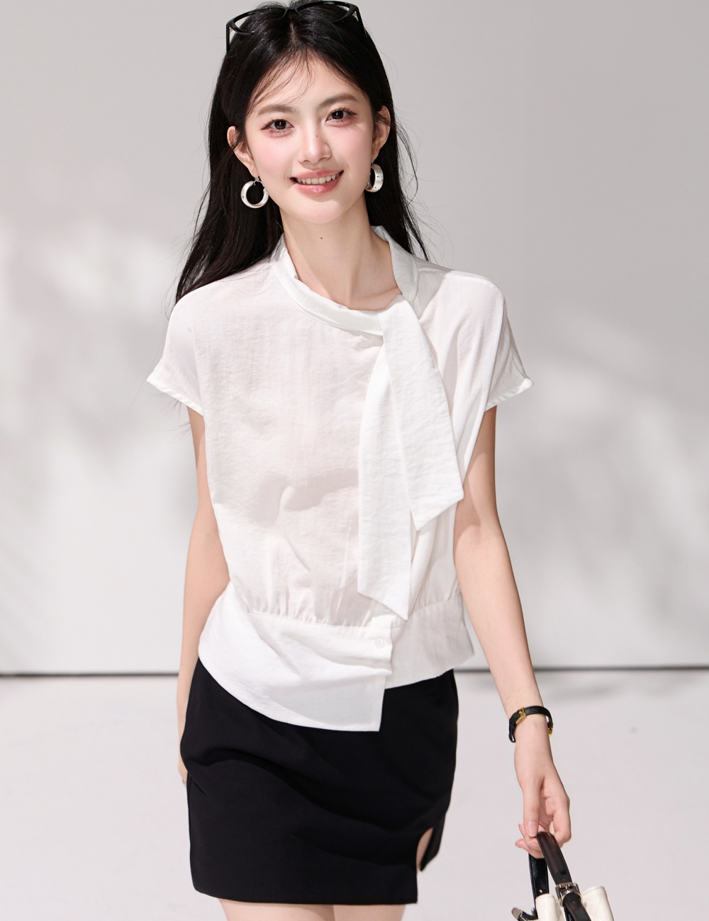 Summer short sleeve commuting irregular Casual unique shirt