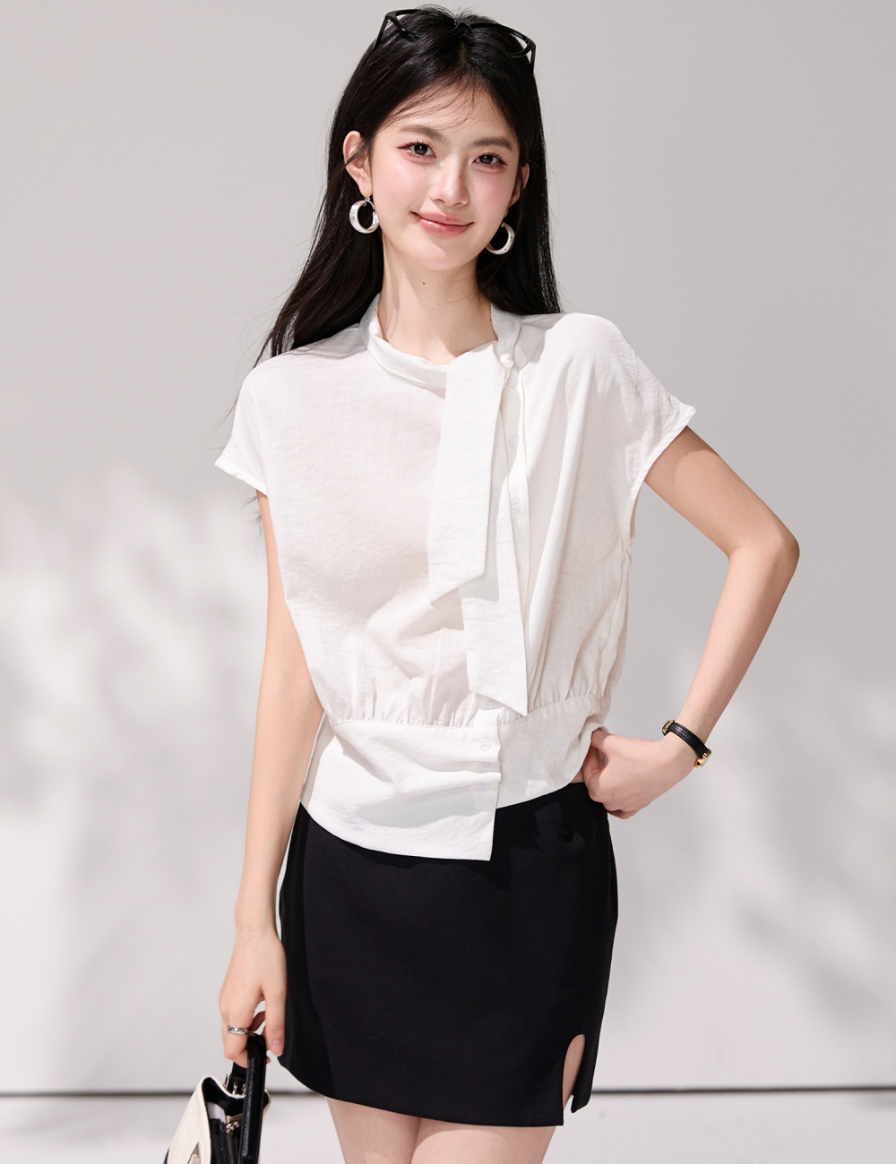 Summer short sleeve commuting irregular Casual unique shirt