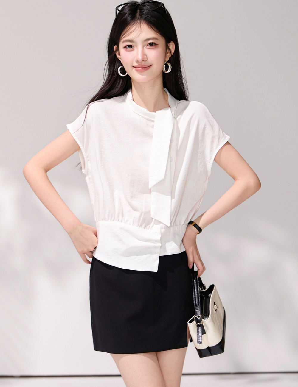 Summer short sleeve commuting irregular Casual unique shirt
