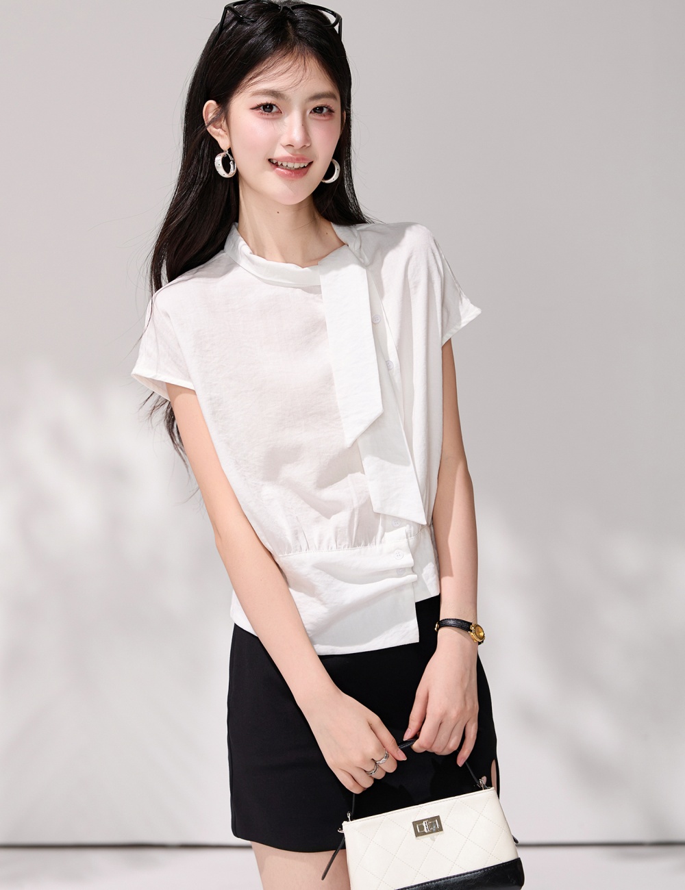 Summer short sleeve commuting irregular Casual unique shirt