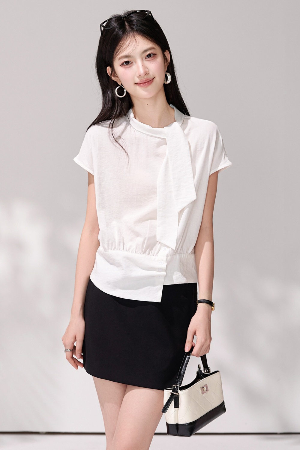 Summer short sleeve commuting irregular Casual unique shirt