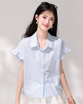All-match tops lotus leaf edges shirt for women