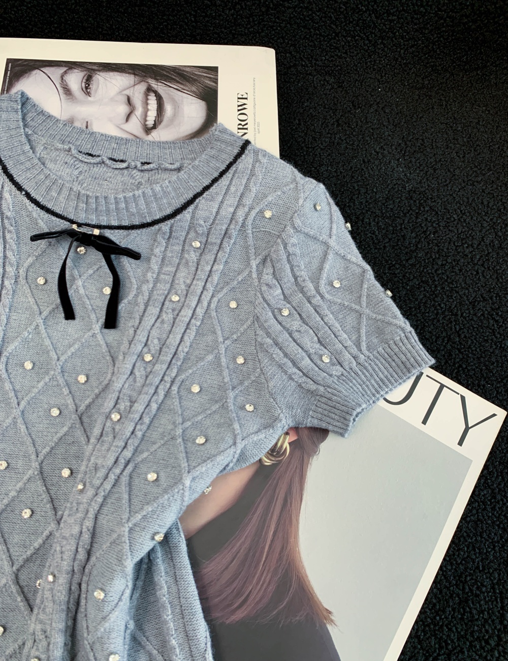 Beading small fellow sweater chanelstyle tops