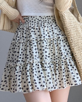 Summer floral short skirt black skirt for women