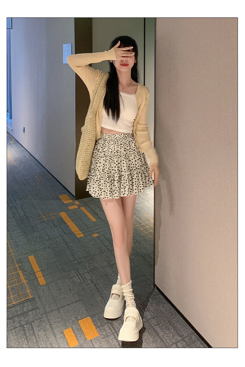Summer floral short skirt black skirt for women