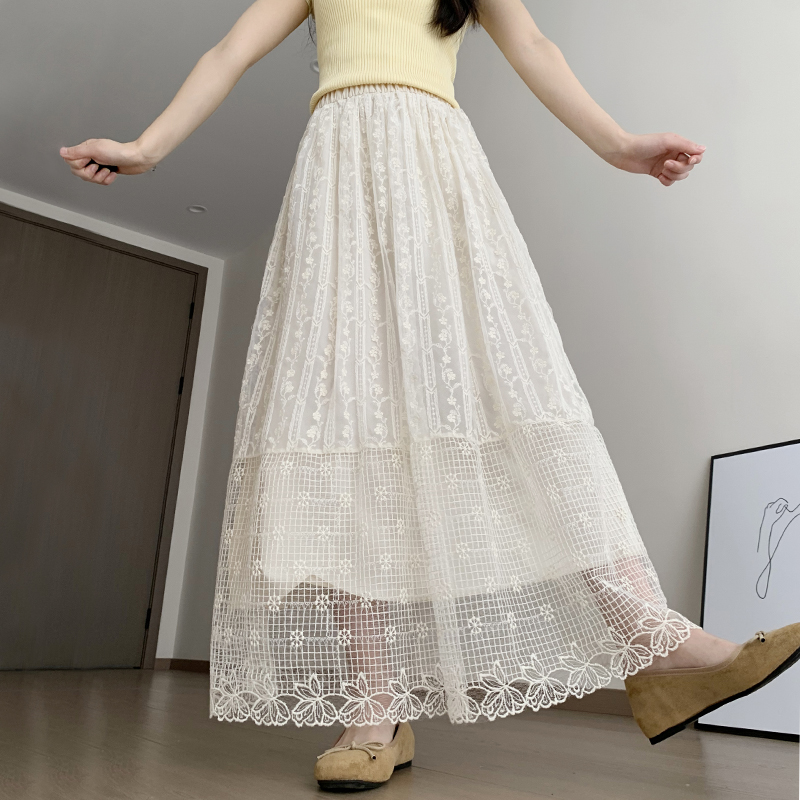 A-line high waist tender long skirt big skirt summer skirt