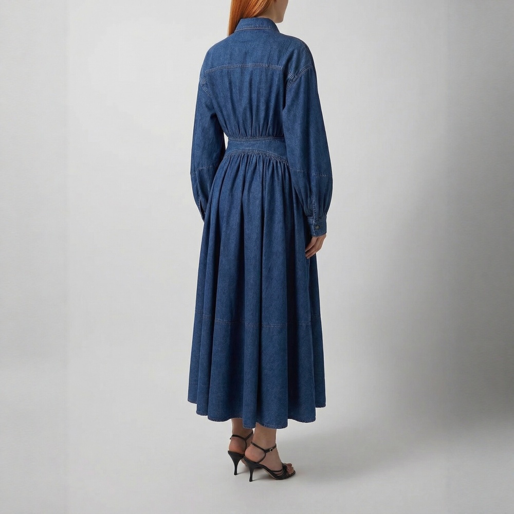 Butterfly decoration spring European style denim dress