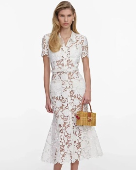 Inside the ride elegant mermaid lace with belt sling dress